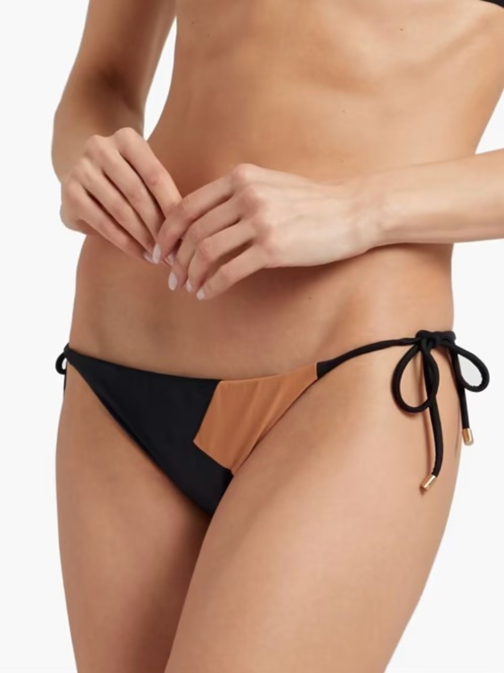 NWT Vix Paula Hermanny ‘Solid Dixie Two-Tone Tie-Side Brief’ in Black Size XS